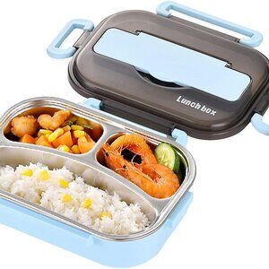 3 Compartment Stainless Bento Box with Utensils – New
